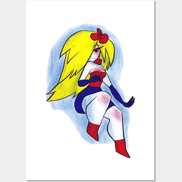 Watercolor Superhero Girl Wall Art by saradaboru